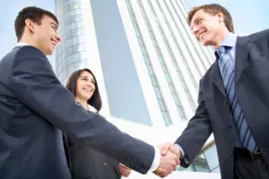 Business people shaking hands