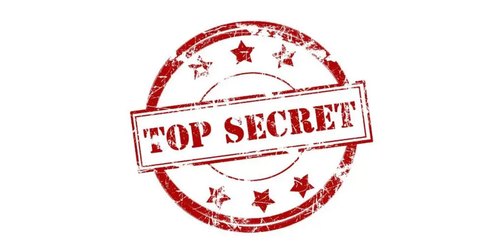 A red stamp on a white background. The stamp reads top secret.