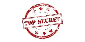 A red stamp on a white background. The stamp reads top secret.