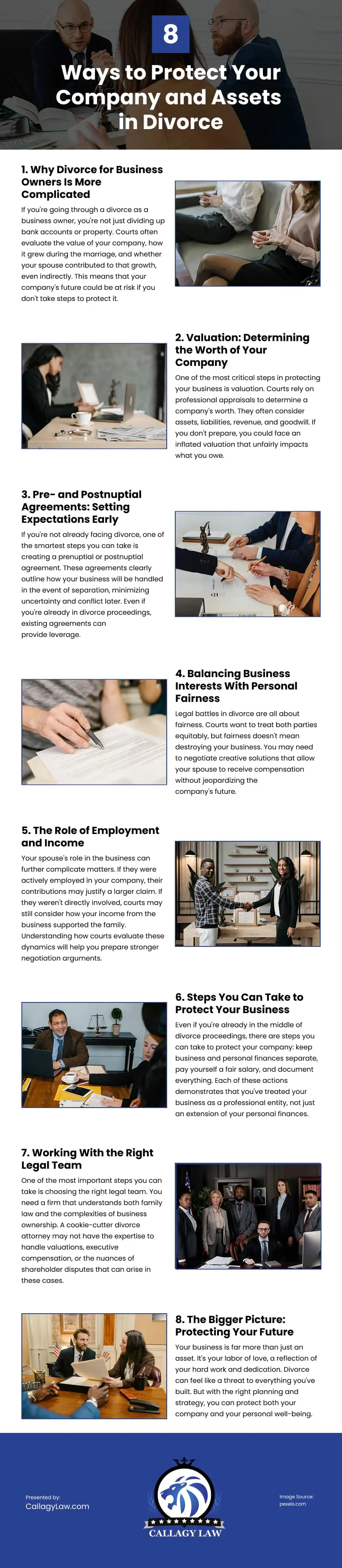 8 Ways to Protect Your Company and Assets in Divorce Infographic