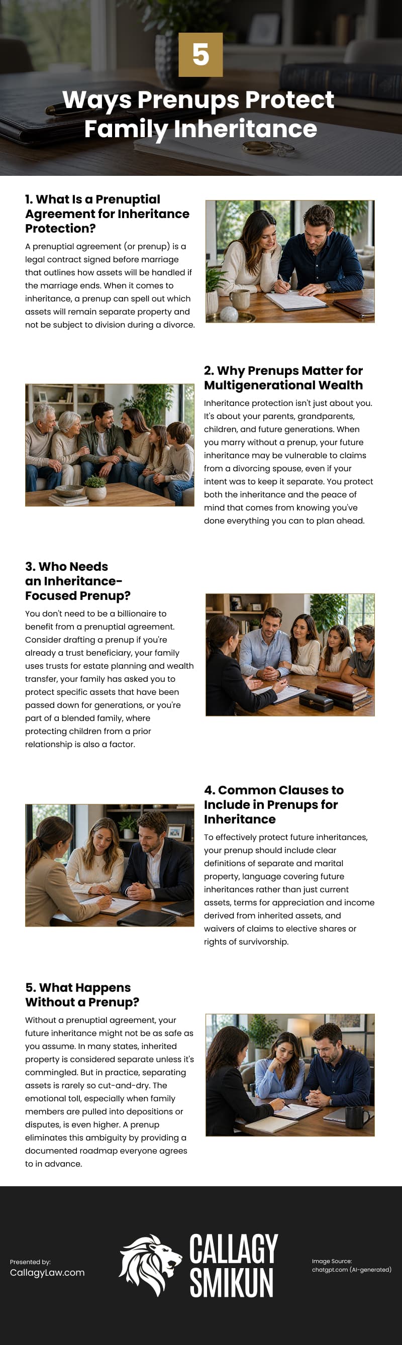 5 Ways Prenups Protect Family Inheritance Infographic