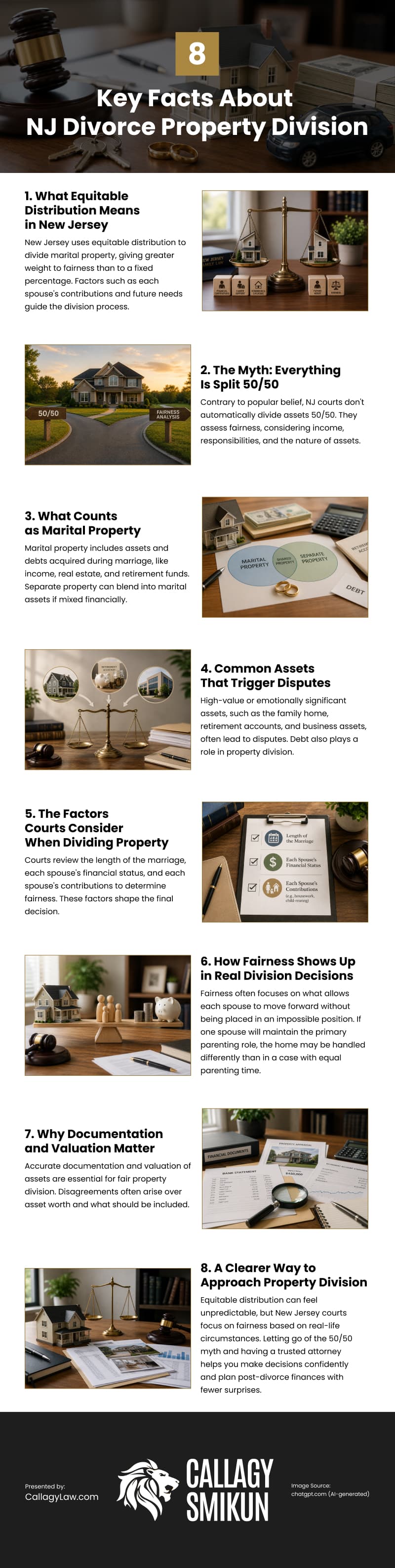 8 Key Facts About NJ Divorce Property Division Infographic