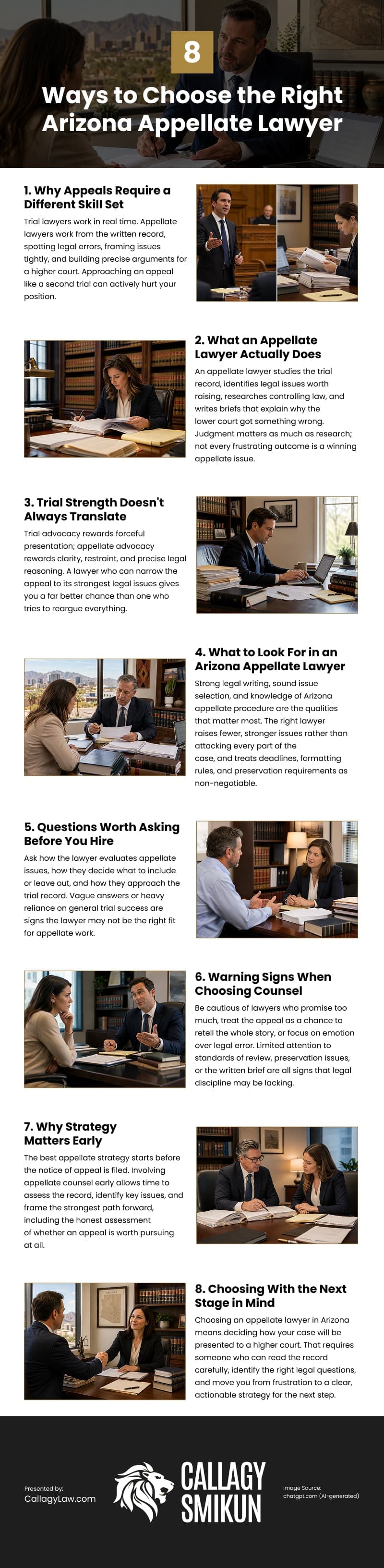 8 Ways to Choose the Right Arizona Appellate Lawyer Infographic